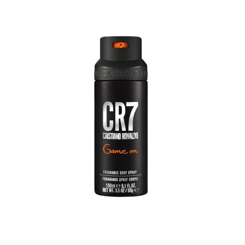 CR7 Game On Cristiano Ronaldo - Classic Body Spray Scent for Men - With Papaya, Ice, Cedar, and Cashmere Wood - From Cristiano Ronaldo's Original Men's Fragrance Collection - 5.1 oz