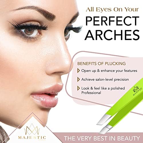 Majestic Bombay Fine Point + Slant Tweezers for Women and Men – Splinter Ticks, Facial, Brow and Ingrown Hair Removal–Sharp, Needle Nose, Surgical Tweezers Precision best tweezers for chin hair - Image 2