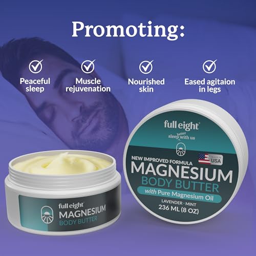 Magnesium Body Butter – New Improved Formula, Quick Ease for Tensed Legs, Tight Muscles & Sleep, Organic Ingredients with Pure Magnesium Oil, Topical Cream, 8oz - Image 4