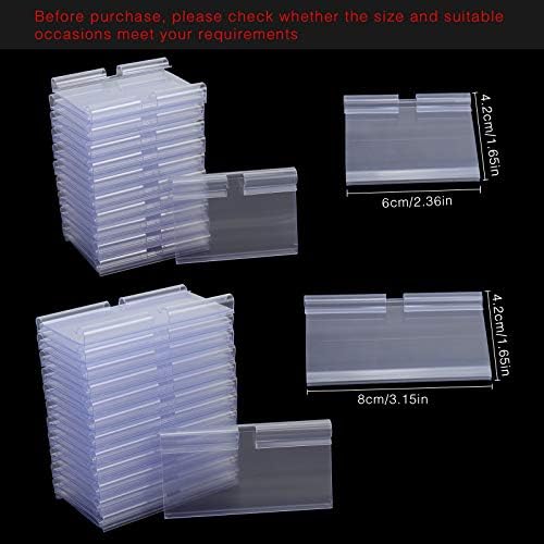 50 Pcs Plastic Wire Shelf Label Holders, 3" x 1.65" Clear Price Tag Holder with Double Snap Lock Closure - Reusable Plastic Basket Label Holders for Market, Retail Shop, and Pantry - Image 7