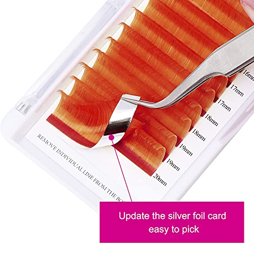 Volume Eyelash Extensions D Curl 0.07 15-20mm Mixed Tray Color Lashes Extensions Orange Lash Extensions Easy Fan 3D-10D Rapid Blooming Lashes Extensions Colored by FADVAN (0.07mm-D, 15-20mm) - Image 2