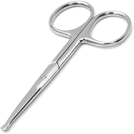 Rounded Stainless Steel Facial Hair Scissors/Safety Scissor for - Nose, Eyebrows, Facial Hair, Eyelashes, Moustache, Beard Trimming, Baby Nail. - Image 2