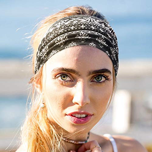 Tobeffect Headbands for Women African Wide Boho Bandeau Knotted Hairbands Workout Yoga Sport Head Wraps Hair Accessories 6 Packs - Image 5