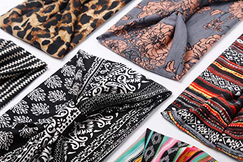 Tobeffect Headbands for Women African Wide Boho Bandeau Knotted Hairbands Workout Yoga Sport Head Wraps Hair Accessories 6 Packs - Image 7