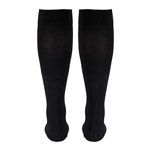 Truform 20-30 mmHg Compression Microfiber Stockings for Men and Women, Knee High Length, Open Toe, Black, Large - Image 7