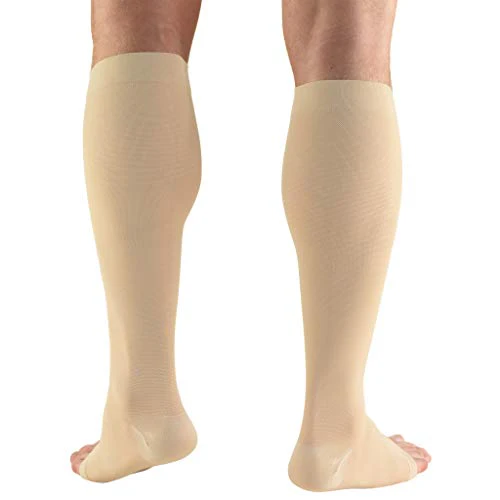 Truform 20-30 mmHg Medical Compression Stockings, Smooth Stretch Microfiber, Knee High, Open Toe, Beige, Medium - Image 6