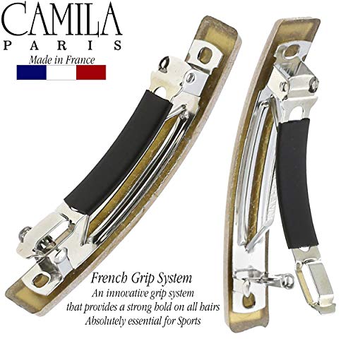 Camila Paris CP3029 French Hair Barrette Clip for Girls, Set of 2 White Rubberized Metal Clasp Strong Hold Grip Hair Clips for Women, No Slip Durable Styling Girls Hair Accessories, Made in France - Image 6