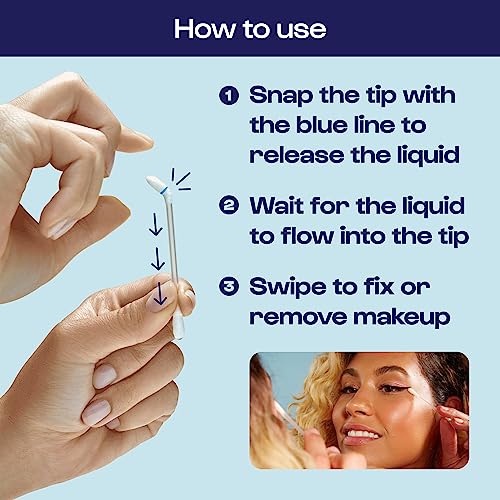 Alleyoop Cotton Swabs for Makeup, Tip Off Liquid-Filled Makeup Removing Swabs (24 Count, 3 Pack) - Easy-To-Use & Space Saving Makeup Remover - Disposable Cotton Tips for Eye, Lip, Eyebrow, & Eyeshadow - Image 4