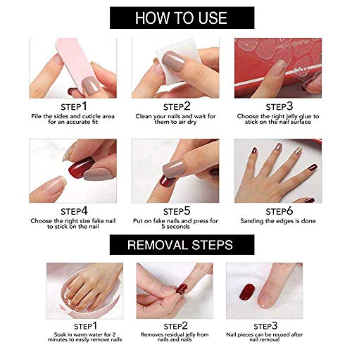 Long Fake Nails Tips - Coffin Luxury Press on Nails Pink Acrylic Ballerina Reusable False Nails for Women and Girls 24Pcs - Image 5