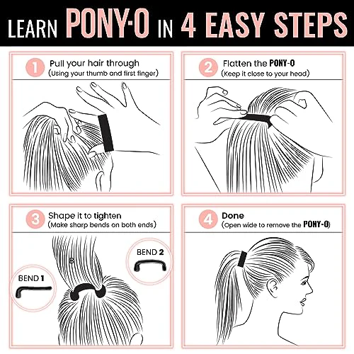 2 Medium PONY-Os for Fine to Normal Hair or Slightly Thick Hair (Black and Copper) - Image 6