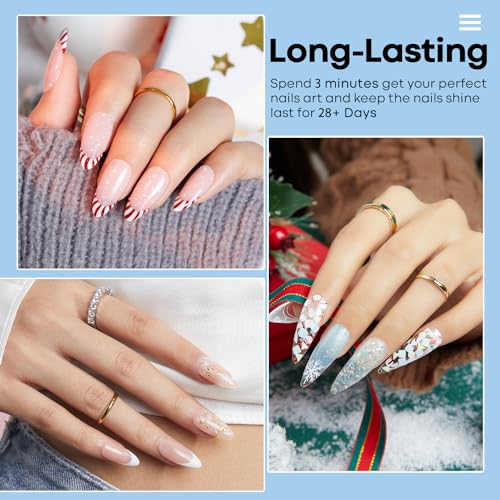Modelones Dip Powder Clear Color, Nail Dipping Powder French Nail Art, 28+ Long-Lasting Build Powder Pro System Salon DIY at Home No Needed Lamp Cured - Image 3