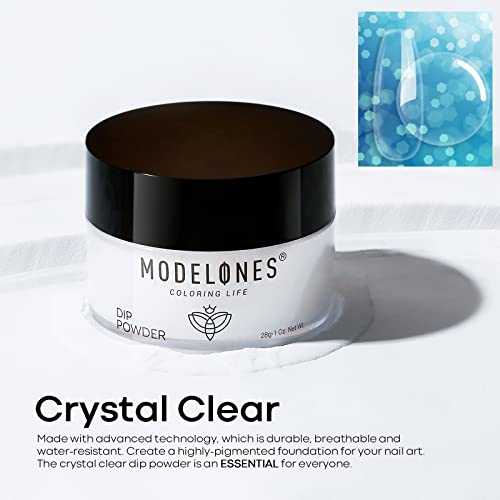 Modelones Dip Powder Clear Color, Nail Dipping Powder French Nail Art, 28+ Long-Lasting Build Powder Pro System Salon DIY at Home No Needed Lamp Cured - Image 4