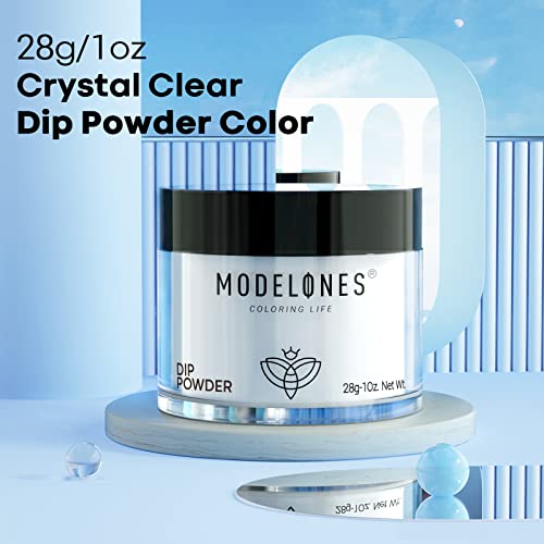 Modelones Dip Powder Clear Color, Nail Dipping Powder French Nail Art, 28+ Long-Lasting Build Powder Pro System Salon DIY at Home No Needed Lamp Cured - Image 5