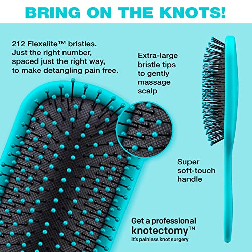 The Knot Dr. hair brush by Conair - Detangling hair brush - Removes Knots and Tangles in wet or dry hair - detangler brush - Blue - Image 2
