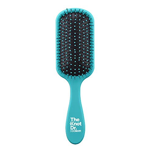 The Knot Dr. hair brush by Conair - Detangling hair brush - Removes Knots and Tangles in wet or dry hair - detangler brush - Blue - Image 4