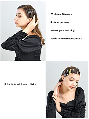 30,60 Pack Black 2 Inch Women Metal Snap Hair Clips Accessories No Slip Hair Barrettes Girls Women Hair Accessories (Multi-colored 80PCS) - Image 4