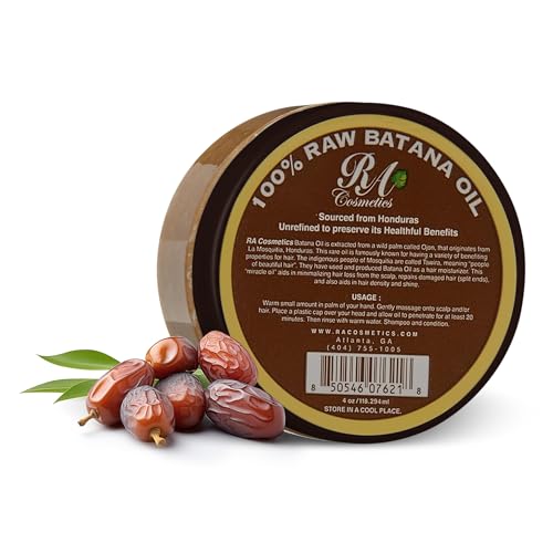 RA Cosmetics Natural Unrefined Batana Oil for Hair Growth & Repair | Nourishing Moisturizer for Damaged Hair - Strengthening Conditioner from Honduras, 4 oz