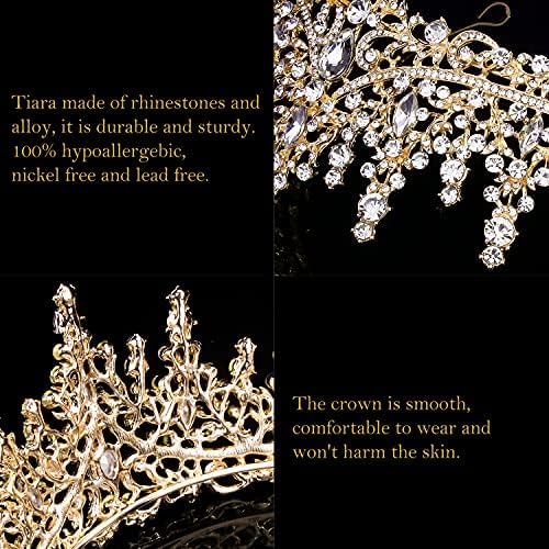 COCIDE Silver Tiara and Crown for Women Crystal Queen Crowns Rhinestone Princess Tiaras for Girl Bride Wedding Hair Accessories for Bridal Birthday Party Prom Halloween Cos-play Costume Christmas - Image 7