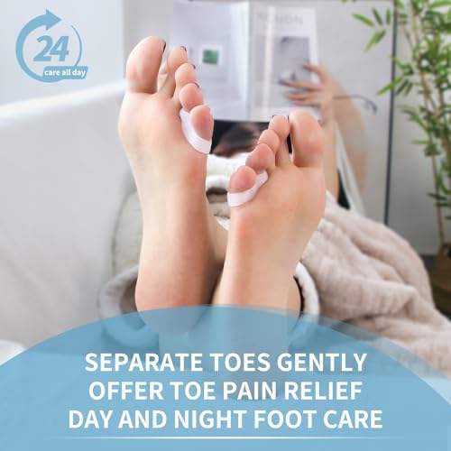 Two Hole Gel Small Toe Separator, 12 Pcs Little Toe Spacer for Overlapping Toe, Calluses, Blister, Relieve Foot Pain, Pinky Toe Corrector for Little Toe Bunion Pain - Image 4