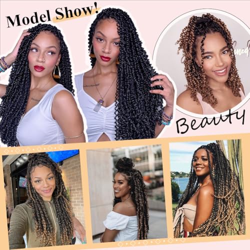 8 Packs Passion Twist Hair 12 Inch Pre-twisted Passion Twist Crochet Hair Pre-looped Crochet Braids Hair for Women Passion Twists Braiding Hair Synthetic Hair Extensions (12Strands/Pack; 1B#) - Image 6