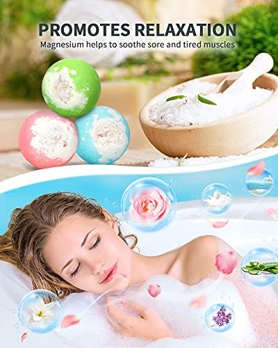 Light Up Bath Bombs with Surprise Inside, 4.23 oz Natural Bath Bombs Gift Set 6 with Essential Oils, Magnesium Large Bath Bombs for Women Relaxing Spa Bath Skin Moisturize Gifts for Women - Image 5