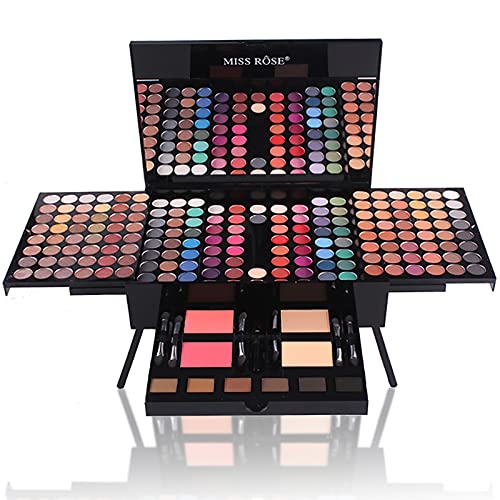 MISS ROSE 190 Colors Cosmetic Make up Piano Box Set,Combination with Eyeshadow /Facial Blusher /Eyebrow Powder /Eyeliner Pencil /Mirror,All-in-1 Makeup Gift Set (Color B) - Image 4