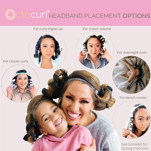 Octocurl Satin Hair Curlers - Heatless Curls Overnight - Headband Curlers for Extra Long Hair (Satin - Black) - Image 4