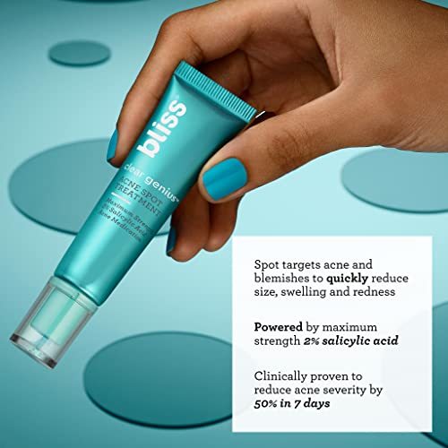 Bliss Clear Genius Acne Spot Treatment – Maximum Strength 2% Salicylic Acid Shrinks Blemishes – Clean, Vegan, Cruelty-Free, 0.5 Fl Oz - Image 2