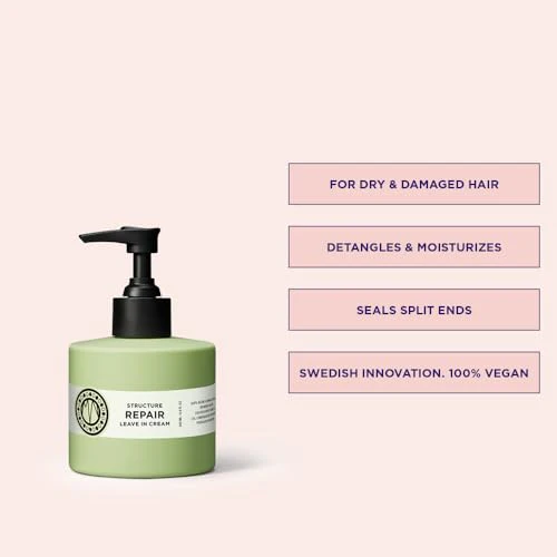 Maria Nila Structure Repair, Leave-in Cream, 6.8 Fl Oz, For Damaged & Chemically Treated Hair, Algae Extract Rebuilds & Moisturizes, 100% Vegan & Sulfate/Paraben free - Image 2