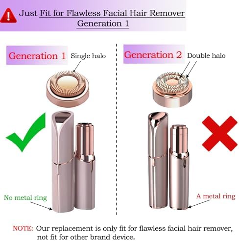Facial Hair Remover Replacement Heads for Generation 1 Finishing Touch Flawless Facial Hair Removal Tool for Women,18K Gold-Plated Rose Gold 4 Count,First Generation by BECHY. - Image 2