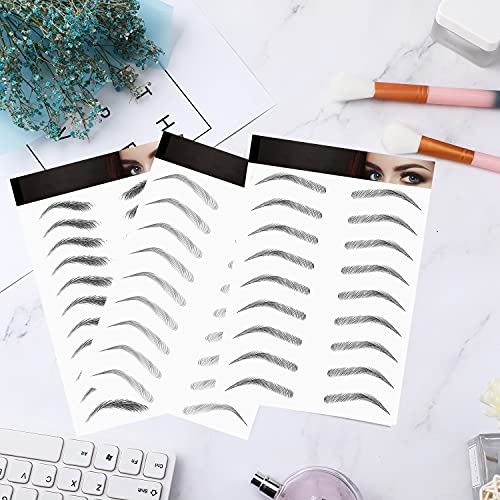 Maitys 12 Sheets 108 Pairs 4D Hair Like Waterproof Eyebrow Tattoos Stickers Temporary Transfer Brows Decal Peel off Fake Eyebrow Sticker Instant Authentic Brow Decal for Women(Vivid Style) - Image 7