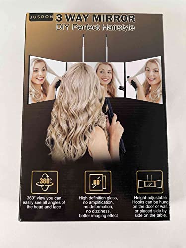 JUSRON 360 Viewing Angle Self Hair Cutting Mirror, Clear Anti-Fog HD Glass, USB Rechargeable, Easy to Use, Height Adjustable, Portable, Good Choice for Gifts - Image 10