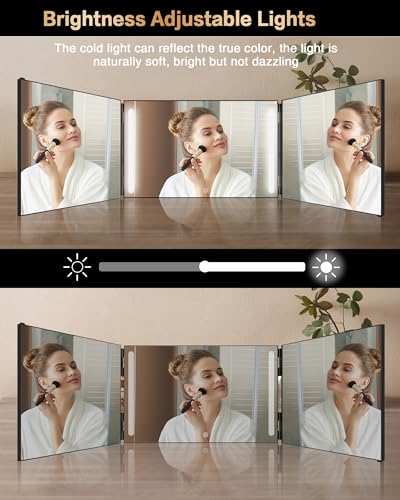 JUSRON 360 Viewing Angle Self Hair Cutting Mirror, Clear Anti-Fog HD Glass, USB Rechargeable, Easy to Use, Height Adjustable, Portable, Good Choice for Gifts - Image 5