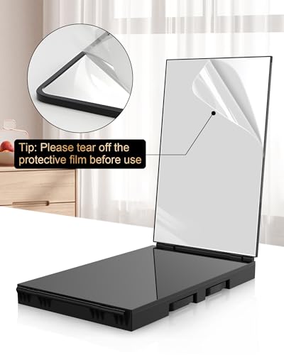 JUSRON 360 Viewing Angle Self Hair Cutting Mirror, Clear Anti-Fog HD Glass, USB Rechargeable, Easy to Use, Height Adjustable, Portable, Good Choice for Gifts - Image 6