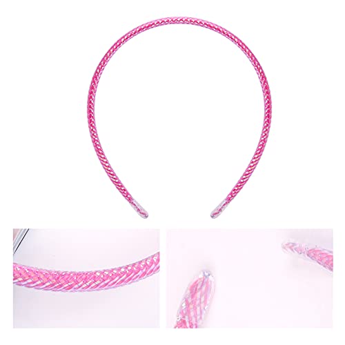 Candygirl Shiny Headbands for Girls Sparkle Headbands for Women 1 cm Satin Covered Plain Headbands Colorful Plastic Headbands (10pcs multicolored) - Image 3