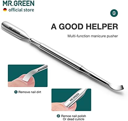 MR.GREEN Cuticle Nippers Nail Manicure Scissors Cuticle Clippers Trimmer Dead Skin Remover Stainless Steel Cutters Beauty Tool With Pusher (Mr-1028+Pusher) - Image 5