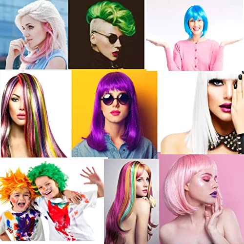 Temporary Hair Color Wax,Hair Color Spray Wax, Natural Hair Coloring Wax Material Disposable Hair Styling Clays Ash for Cosplay,Party,Masquerade, Halloween.etc (Blue White Green Pink, 1 Pack) - Image 6