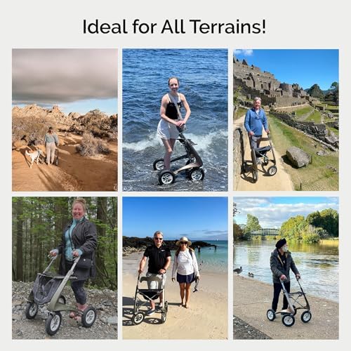 byACRE Carbon Overland/All Terrain Carbon rollator/Big Pneumatic Wheels/Lightweight at only 14.8 lbs/Foldable with seat - Image 6