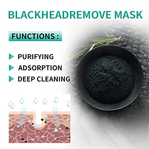 Peel Off Face Mask Blackhead Whiteheads Remover Masks Activated Charcoal Black Mask Purifying Peeling Facial Mask for Nose Pores Removal Reducing Cleansing Acne with Brush and Pimple Extractor Tools - Image 6
