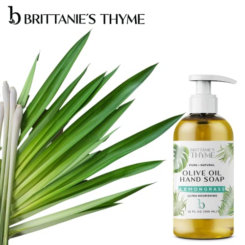 Brittanie's Thyme Organic Natural Hand Soap - 12 oz, Pack of 3 (Lemongrass) Castile Soap Made Olive Oil And Natural Luxurious Essential Oils. Vegan & Gluten Free - Image 3