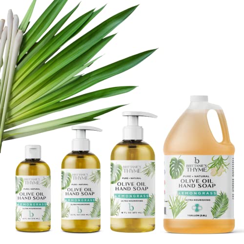 Brittanie's Thyme Organic Natural Hand Soap - 12 oz, Pack of 3 (Lemongrass) Castile Soap Made Olive Oil And Natural Luxurious Essential Oils. Vegan & Gluten Free - Image 6