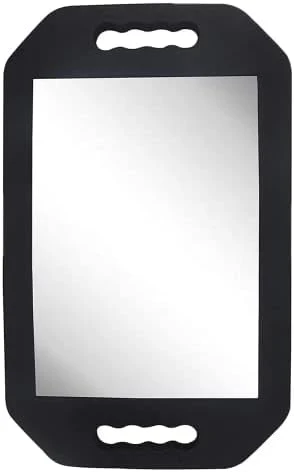 Handle Mirror – Large Hand Mirror with Double Handle - Rectangular Hand Held Mirror with Handle - Lightweight Hair Salon Equipment Hairstylist and Barber Accessories (1Pcs Rectangle)