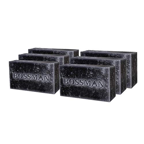 6 Pack Bossman Mens Bar Soap 4-in-1 All Natural Organic Beard Wash, Shampoo, Body Wash, Shaving and Bath Soap - Essential Beard Care, Scent- Eucalyptus and Tea Tree - Image 2