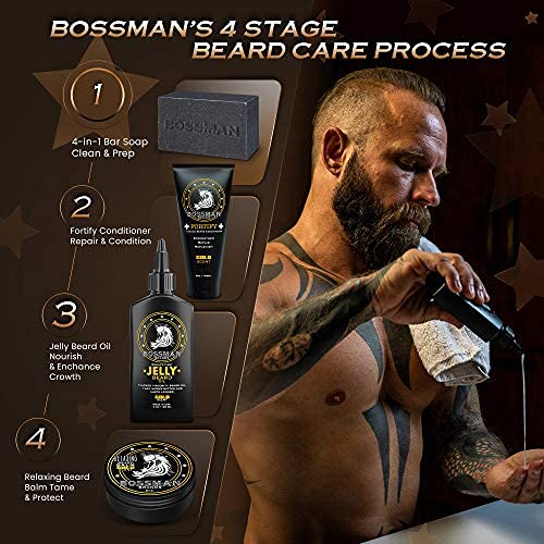 6 Pack Bossman Mens Bar Soap 4-in-1 All Natural Organic Beard Wash, Shampoo, Body Wash, Shaving and Bath Soap - Essential Beard Care, Scent- Eucalyptus and Tea Tree - Image 7