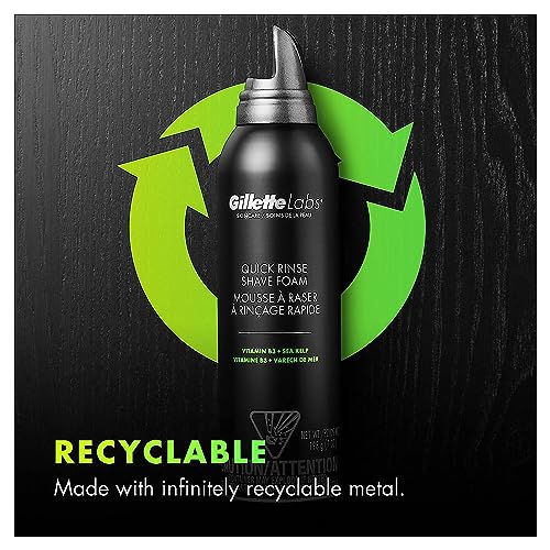 Gillette Labs Quick Rinse Lightweight Shave Foam for Men, Shaving Foam that Helps Protect the Skin, 8.1 OZ - Image 6