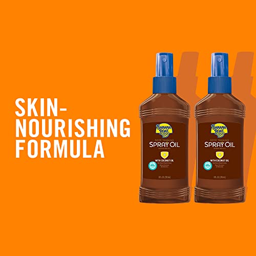Banana Boat Deep Tanning Oil Pump Spray Sunscreen SPF 4 Twin Pack | Tanning Sunscreen Spray, Dark Tanning Oil, SPF Tanning Oil, Outdoor Tanning Oil SPF 4, Oxybenzone Free Sunscreen, 8oz each - Image 2
