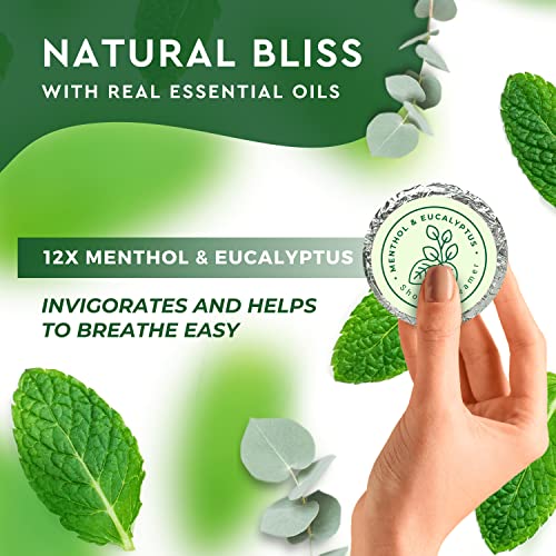 Cleverfy Shower Steamers Aromatherapy - 12 Pack of Menthol & Eucalyptus Shower Bombs with Essential Oils for Relaxation and Nasal Congestion. Valentines Day Gifts for Her and Him. - Image 4
