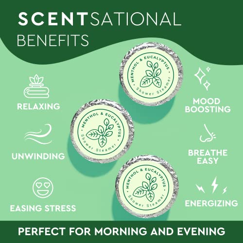 Cleverfy Shower Steamers Aromatherapy - 12 Pack of Menthol & Eucalyptus Shower Bombs with Essential Oils for Relaxation and Nasal Congestion. Valentines Day Gifts for Her and Him. - Image 7