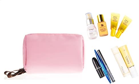 Small Makeup Bag, Portable Waterproof Cosmetic Bag Travel Makeup Pouch for Women (Pink, Square) - Image 3