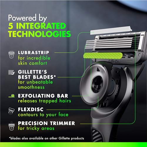GilletteLabs with Exfoliating Bar by Gillette Razor for Men - 1 Handle, 4 Razor Blade Refills, Holiday Gifts for Men, Includes Premium Magnetic Stand - Image 3